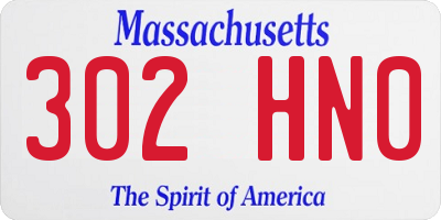 MA license plate 302HN0