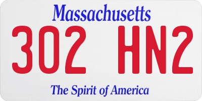 MA license plate 302HN2