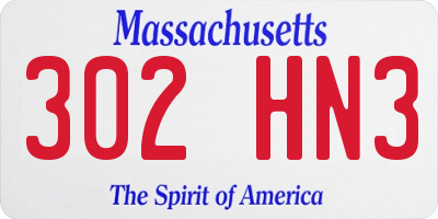 MA license plate 302HN3