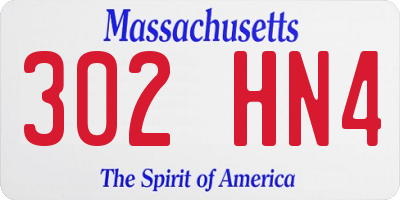 MA license plate 302HN4