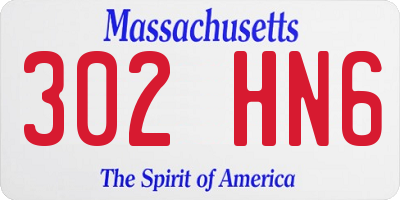 MA license plate 302HN6