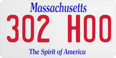MA license plate 302HO0