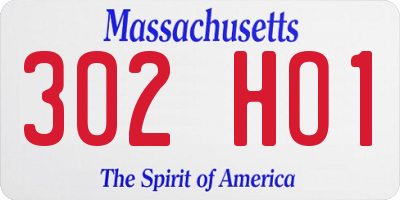 MA license plate 302HO1