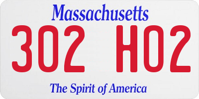 MA license plate 302HO2