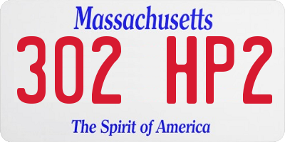 MA license plate 302HP2