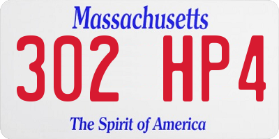 MA license plate 302HP4