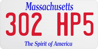 MA license plate 302HP5