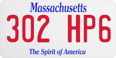 MA license plate 302HP6