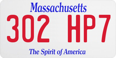 MA license plate 302HP7
