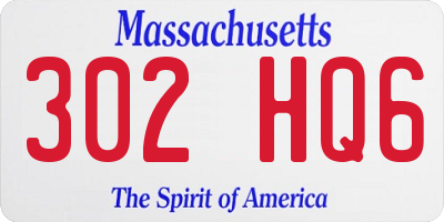 MA license plate 302HQ6