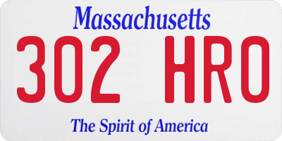 MA license plate 302HR0