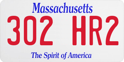 MA license plate 302HR2