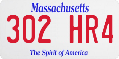 MA license plate 302HR4