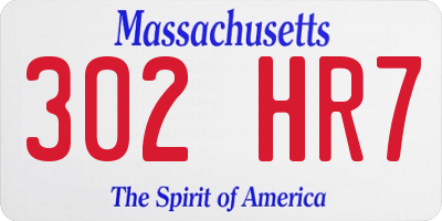 MA license plate 302HR7