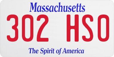 MA license plate 302HS0