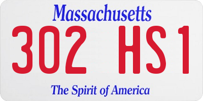 MA license plate 302HS1
