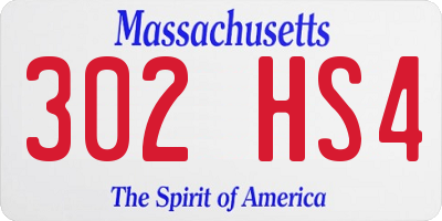 MA license plate 302HS4