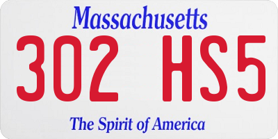 MA license plate 302HS5