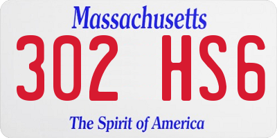 MA license plate 302HS6