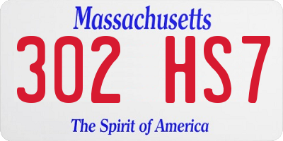 MA license plate 302HS7