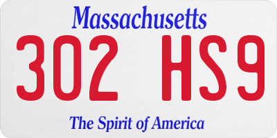 MA license plate 302HS9
