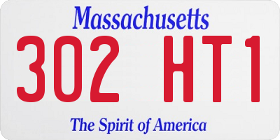 MA license plate 302HT1