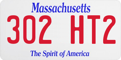 MA license plate 302HT2