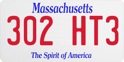 MA license plate 302HT3