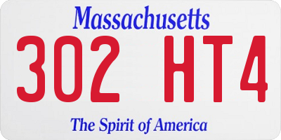MA license plate 302HT4