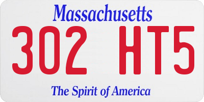 MA license plate 302HT5