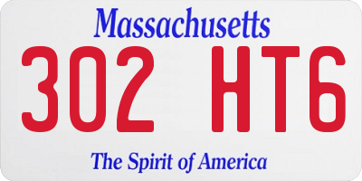 MA license plate 302HT6
