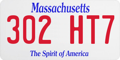 MA license plate 302HT7