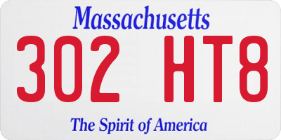 MA license plate 302HT8