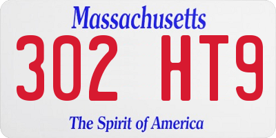MA license plate 302HT9