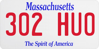 MA license plate 302HU0