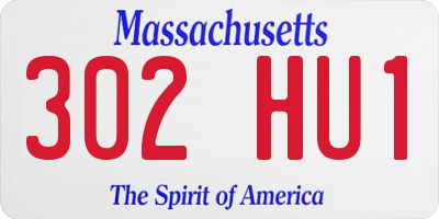MA license plate 302HU1