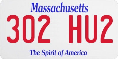 MA license plate 302HU2
