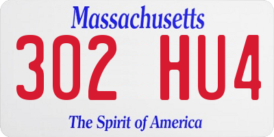 MA license plate 302HU4