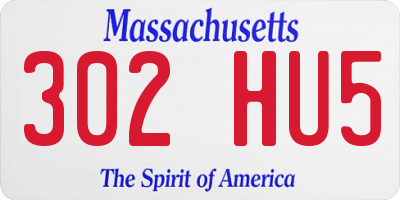 MA license plate 302HU5