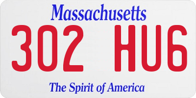 MA license plate 302HU6