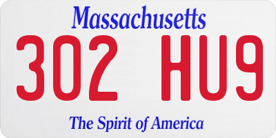 MA license plate 302HU9