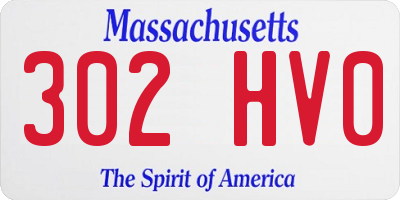 MA license plate 302HV0