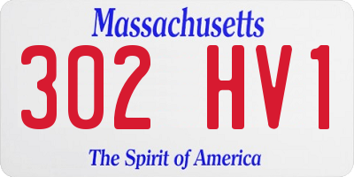 MA license plate 302HV1