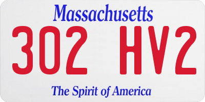 MA license plate 302HV2