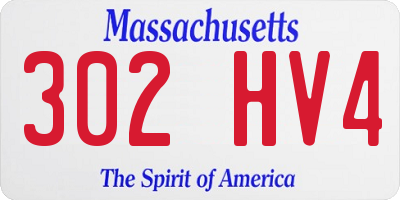 MA license plate 302HV4