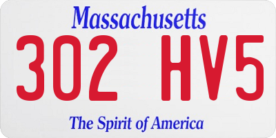 MA license plate 302HV5