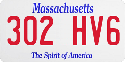 MA license plate 302HV6