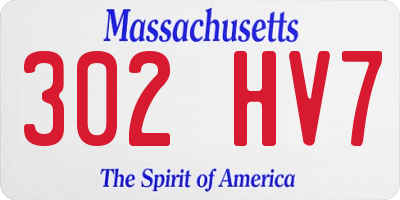 MA license plate 302HV7