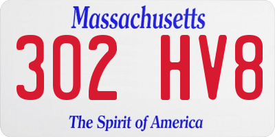 MA license plate 302HV8