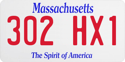 MA license plate 302HX1